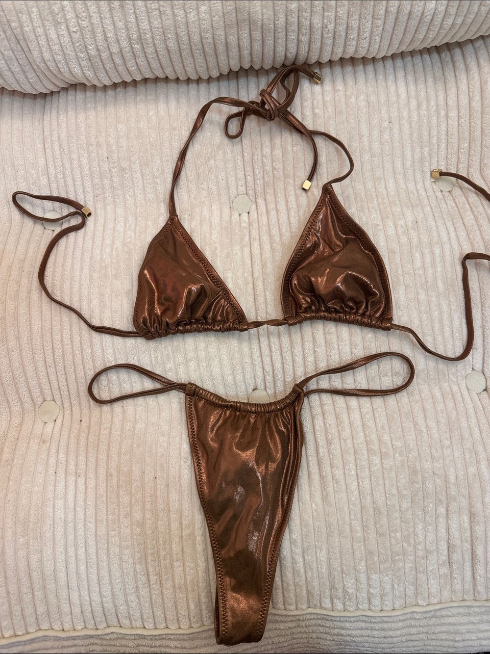 Princess Polly Metallic Brown Triangle Bikini